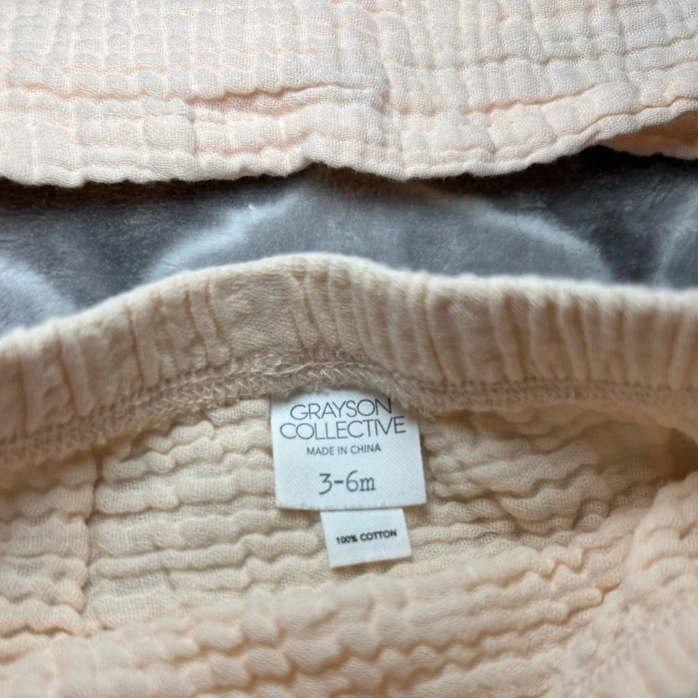 Grayson Collective 2-Piece Baby Girl Matching Outfit- Peachy Pink/ Size 3-6M